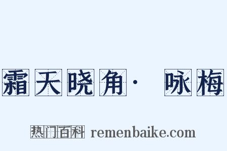 霜天晓角·咏梅是什么意思的图片
